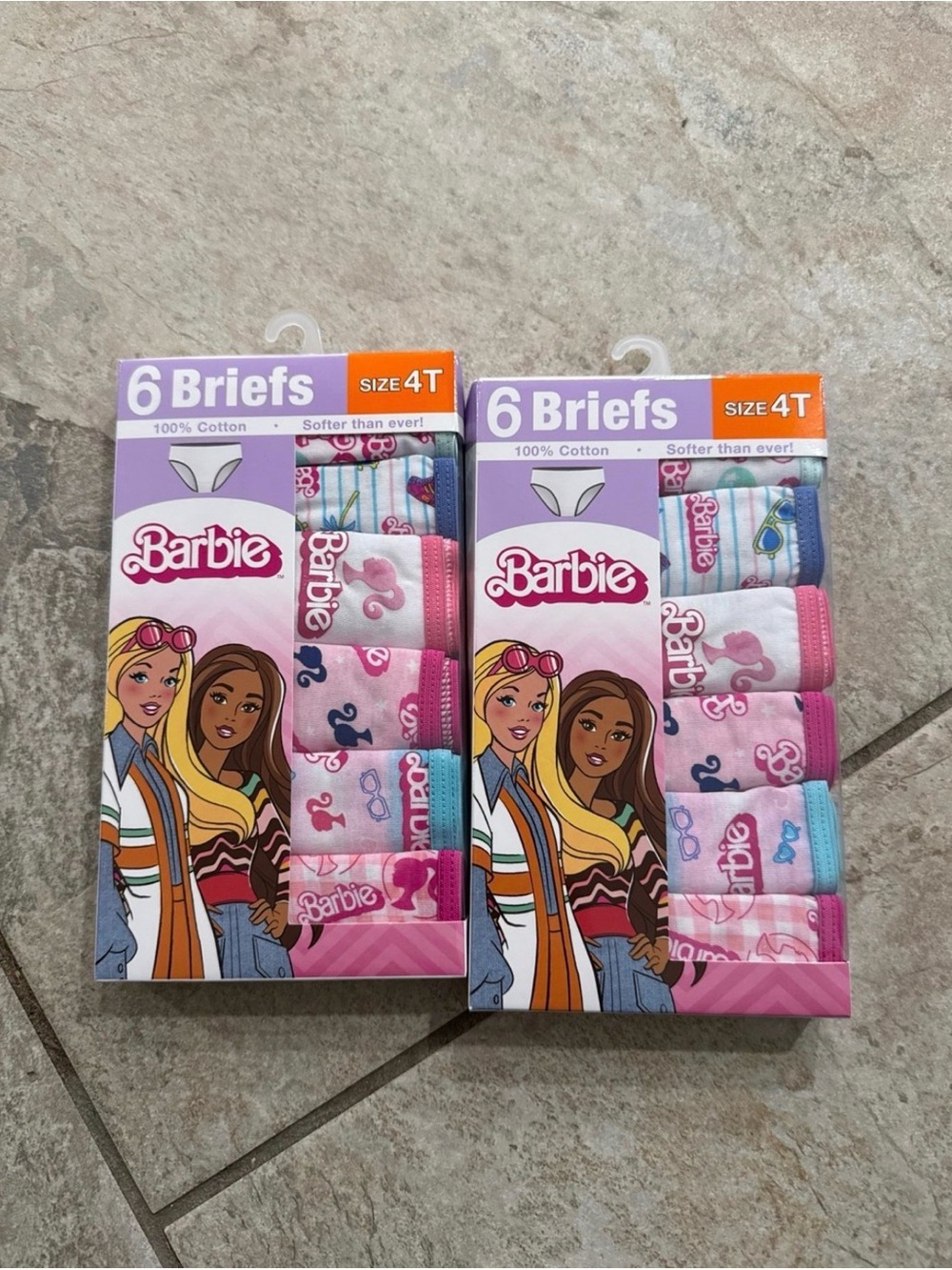 Barbie Girls' 6-Pack Cotton Brief Underwear Size 4T 2 Packs NEW